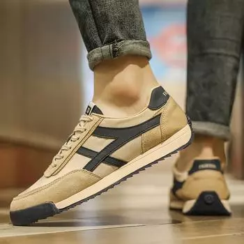 Зима 2024 года, новые мужские кроссовки высокого класса в корейском стиле, универсальные дышащие кроссовки Forrest Gump, спортивная мужская обувь 39 песочный