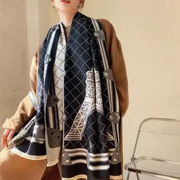 Зима 2024 года, новый искусственный кашемир, двухсторонний, теплый, летний, с кондиционером, платок, утолщенный шарф 65*190cm