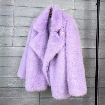 Зима 2024 года, новый искусственный мех лисы, куртка из искусственного меха средней и длинной длины S абрикосовый