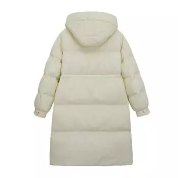 Зима 2024 года, новый пуховик женский, длинный, модный, свободный, утолщенный, теплый, белый пуховик S чёрный