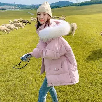 Зима 2025 года, новая модная свободная куртка Bf в корейском стиле, утолщенная, студенческая, с пуховой подкладкой из хлопка S