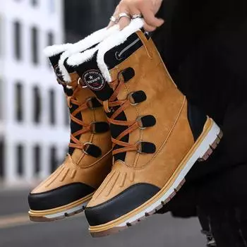 Зима 2025 года, новые большие размеры, импортная торговля, взрыв, большие хлопковые мужские туфли, высокие водонепроницаемые северо-восточные высокие зимние ботинки, партия 38