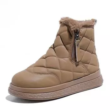 Зима 2025 года, новые женские толстые подошвы, мягкие, удобные, нескользящие, зимние ботинки, модные, милые, теплые, утолщенные, плюшевые, хлопковые туфли для девочек 35 хаки