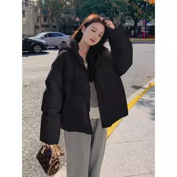 Зима 2025 Женская короткая куртка из толстого хлопкового пуха в корейском стиле Extra Large