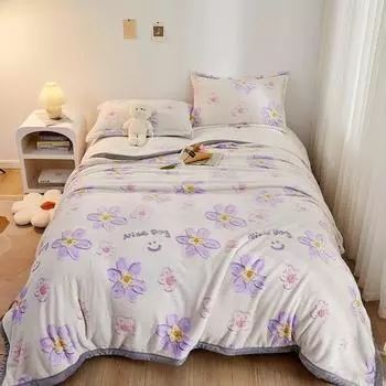 Зима-Осень теплое пледовое одеяло, плюшевое теплое удобное покрывало на кровать, чехол для кровати с газировкой для детей 150 230 Blanket 80X100cm