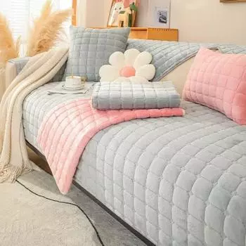 Зима-зима, плюшевая утолщенная скандинавская простая нескользящая подушка для дивана, универсальный чехол для дивана, тканевая подушка для гостиной 70*70