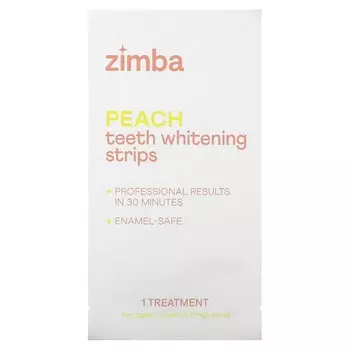 Zimba, полоски для отбеливания зубов, персиковый, 14 процедур