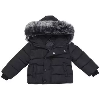 Зимнее детское утепленное пуховое пальто ThermoPlume 100 чёрный