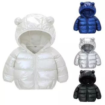 Зимнее детское утепленное пуховое пальто ThermoPlume 100 чёрный