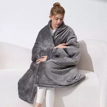 Зимнее фланелевое термоэлектрическое одеяло, моющееся, грелка для тела, электрическая шаль EU