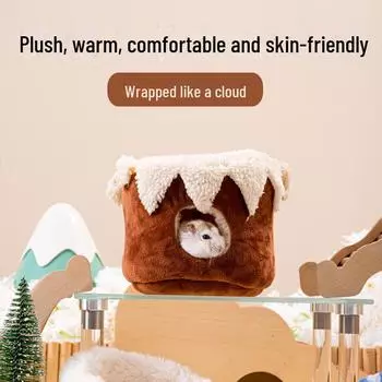 Зимнее хлопковое гнездо для хомяков - уютный домик-спальный мешок для мелких домашних животных Tree Hole