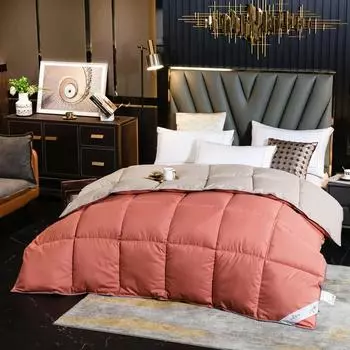 Зимнее хлопковое гусиное пуховое одеяло для пятизвездочного отеля, супермягкое пушистое одеяло размера «queen-king» и «king-size», одеяло Four Seasons 150x200cm 4kg белый
