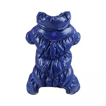 Зимнее хлопковое пальто для собак, пальто для четвероногих собак с пряжкой, хлопковое пальто для домашних животных, толстое, теплое XS синий