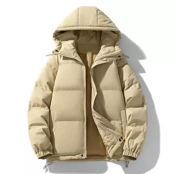 Зимнее хлопковое пальто с капюшоном для пары, деловое повседневное хлопковое пальто с капюшоном S