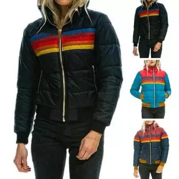 Зимнее хлопковое пальто с карманами, застежка-молния Coloblock, капюшон, утепленный, ветрозащитный кардиган M темно-синий