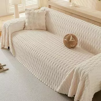 Зимнее хлопковое шерстяное цельное полотенце для дивана, утолщенное теплое полотенце для дивана, зимняя усовершенствованная подушка для дивана, нескользящая подушка с полным покрытием 180X130