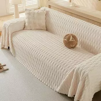 Зимнее хлопковое шерстяное цельное полотенце для дивана, утолщенное теплое полотенце для дивана, зимняя усовершенствованная подушка для дивана, нескользящая подушка с полным покрытием 180X130CM
