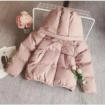 Зимнее корейское свободное женское пальто и куртка с капюшоном для студентов, толстая теплая одежда S