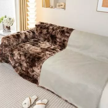 Зимнее красочное плюшевое полотенце для дивана, утолщенное теплое покрывало для дивана, длинное шерстяное универсальное тканевое одеяло 180*130cm