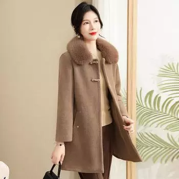 Зимнее меховое пальто для мамы, шуба средней длины в западном стиле, бархатное норковое пальто для женщин среднего и пожилого возраста 5XL