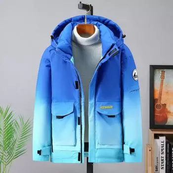 Зимнее мужское хлопковое пальто с градиентным пухом, плюс размер, морозостойкая утолщенная хлопковая куртка, зимнее пальто 4XL-10XL 4XL