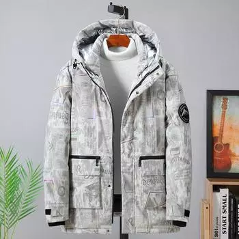 Зимнее мужское камуфляжное хлопковое пальто свободного кроя плюс очень большой размер, рабочая одежда, хлопковая куртка 4XL-10XL 10XL чёрный