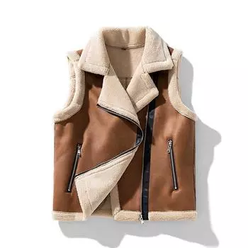 Зимнее мужское пальто, мужской свободный и минималистичный однотонный жилет с воротником-стойкой M чёрный