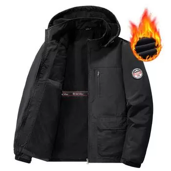 Зимнее мужское пальто, осенне-зимняя куртка больших размеров из бархата и хлопка, зимняя одежда, куртка из хлопка 6XL чёрный