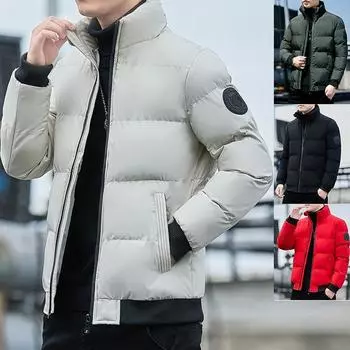 Зимнее новое хлопковое пальто для мужчин с толщиной, модное повседневное, однотонное, большого размера, модное и тонкое M