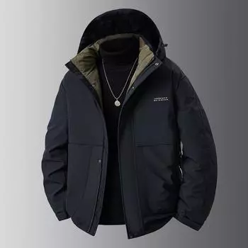 Зимнее новое хлопковое пальто мужское большого размера спортивное и повседневное с капюшоном плюс хлопковая куртка толстое мужское пальто в стиле милитари L