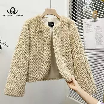 Зимнее новое меховое модное повседневное пальто из искусственного меха, женское элегантное меховое пальто без воротника S серый