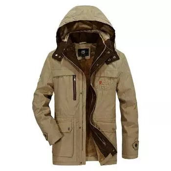 Зимнее новое мужское пальто средней длины большого размера из утолщенного хлопка, повседневное пальто из хлопка, куртка, мужское пальто из хлопка M