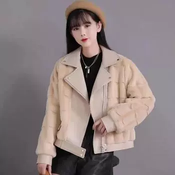 Зимнее новое стильное меховое цельное пальто для женщин, замедляющее старение, утолщенный мех, модное пальто из искусственной кожи с коротким воротником M