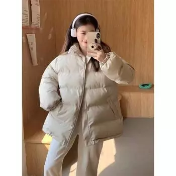 Зимнее новое свободное пальто из хлопка в стиле ретро, модное теплое пальто из хлопка для студенток S абрикосовый