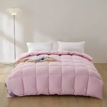 Зимнее одеяло из чистого хлопка и перьевого шелка — плотное, простого дизайна для общежитий и отелей 1.5x2.0m 2kg