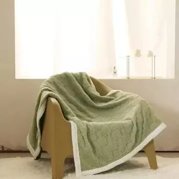Зимнее одеяло, утолщенное теплое одеяло из овечьей шерсти для отдыха, домашнее теплое толстое мягкое покрывало на кровать до колена для офисного дивана, постельное белье из микрофибры 100x140cm 1pcs