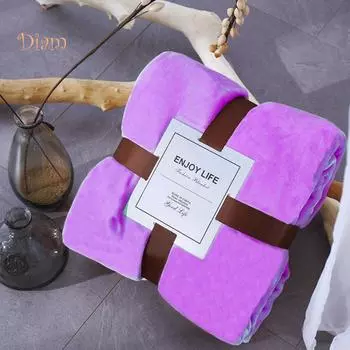 Зимнее однотонное утолщенное теплое фланелевое одеяло для автомобиля, офиса, дивана, спальни 2.0*2.3m небесно-голубой