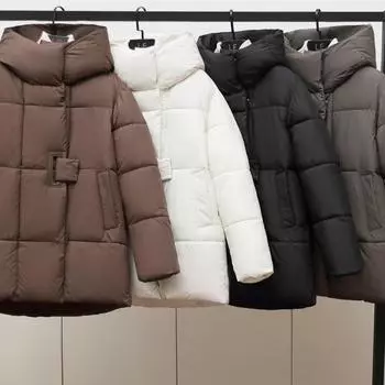 Зимнее пальто больших размеров, женская верхняя одежда с капюшоном, модные свободные парки больших размеров, толстые теплые женские куртки с длинными рукавами M коричневый