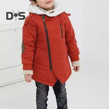 Зимнее пальто Bys, плотная флисовая подкладка, застежка-молния, средняя длина, капюшон, пэчворк, длинные рукава, однотонная детская куртка на молнии для детей 4-12 лет 110cm темно-синий