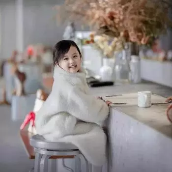 Зимнее пальто для девочек средней и длинной норки новое экологически чистое детское меховое утолщенное модное шерстяное пальто 100cm бежевый