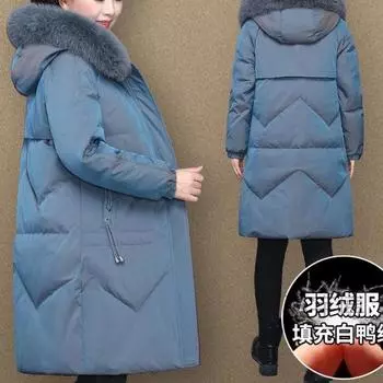 Зимнее пальто для мам среднего и пожилого возраста, пуховик с плюшевым воротником для женщин среднего и длинного размера 20 L (recommended below 55kg)