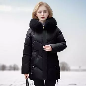 Зимнее пальто для мам средней и длинной длины, куртка для бабушек с хлопковой подкладкой, куртка для женщин среднего и пожилого возраста с хлопковой подкладкой в иностранном стиле M фиолетовый