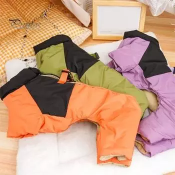 Зимнее пальто для собак, теплая куртка для домашних животных, теплая одежда для холодной погоды, комбинезон для домашних животных, одежда для маленьких собак, фотография для путешествий на открытом воздухе L оранжевый