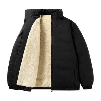 Зимнее пальто из овечьей шерсти, мужское пальто из толстой шерсти, теплое, свободное и повседневное, большого размера L