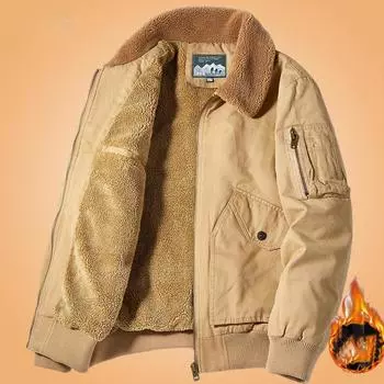 Зимнее пальто, красивый мужской рабочий плюс хлопковая толстая овечья шерсть плюс бархатное толстое хлопковое пальто Свободная военная форма хлопковая куртка в стиле ретро M