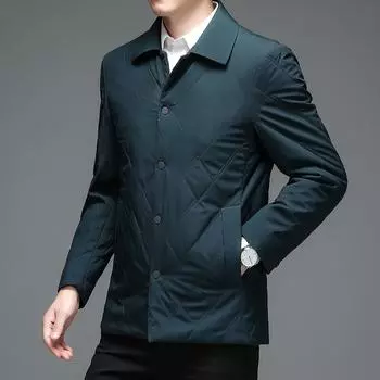 Зимнее пальто, мужское пальто с хлопковой подкладкой, деловое пальто с лацканами для людей среднего и пожилого возраста, мужской топ, куртка с подкладкой, одежда для папы M