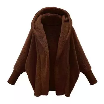 Зимнее пальто с капюшоном, толстый кардиган с длинными рукавами, чистый цвет, сохраняет тепло, мягкие эластичные манжеты, рукава «летучая мышь», женская куртка для офиса M розовый