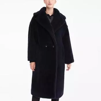 Зимнее пальто с плюшевым мишкой, женское, длинное, свободного силуэта, оригинальное, из зернистого флиса, утолщенное, с добавлением меха ягненка M90-60kg