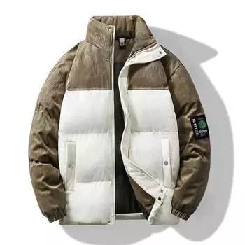 Зимнее пальто смешанного цвета с хлопковой подкладкой, мужское, новое, большого размера, поддельное, два тренда, корейская версия, утолщенное пальто с хлопковой подкладкой M