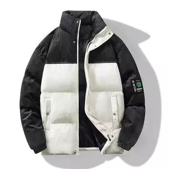 Зимнее пальто смешанного цвета с хлопковой подкладкой, мужское, новое, большого размера, поддельное, два тренда, корейская версия, утолщенное пальто с хлопковой подкладкой M